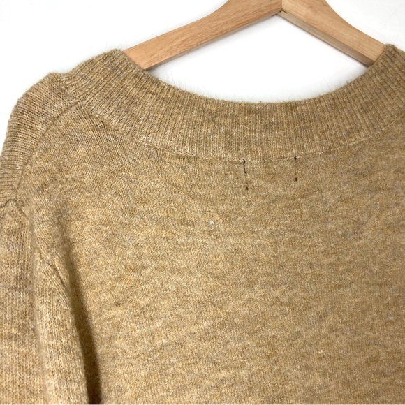 ID Identity Womens V Neck Sweater Large Tan Minimalist - Picture 8 of 11